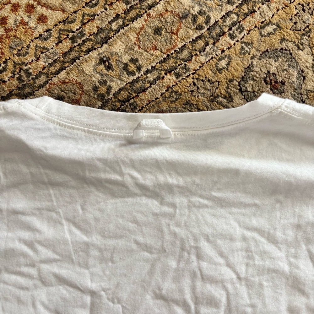 Women's White Cropped Tee | Size L - Picture 3 of 4